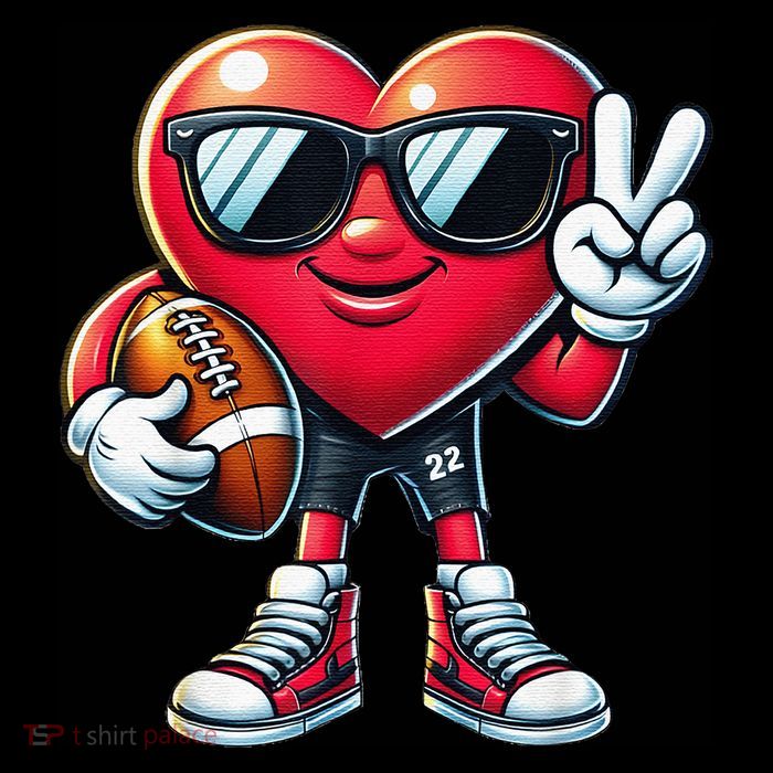Heart Playing Football Valentines Day Males Females 16 in Basic Backpack