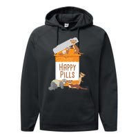 Happy Pills Ferret Zoo Animal Lover Pet Owner Performance Fleece Hoodie