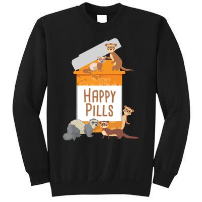 Happy Pills Ferret Zoo Animal Lover Pet Owner Sweatshirt