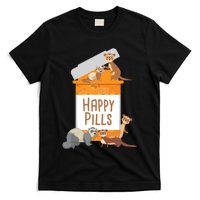 Happy Pills Ferret Zoo Animal Lover Pet Owner T-Shirt