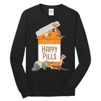 Happy Pills Ferret Zoo Animal Lover Pet Owner Tall Long Sleeve T-Shirt