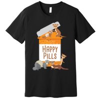 Happy Pills Ferret Zoo Animal Lover Pet Owner Premium T-Shirt