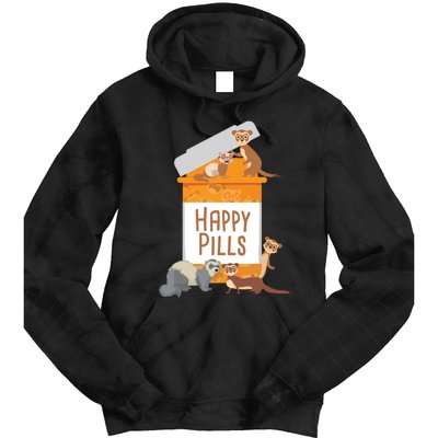 Happy Pills Ferret Zoo Animal Lover Pet Owner Tie Dye Hoodie