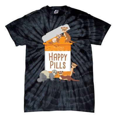 Happy Pills Ferret Zoo Animal Lover Pet Owner Tie-Dye T-Shirt