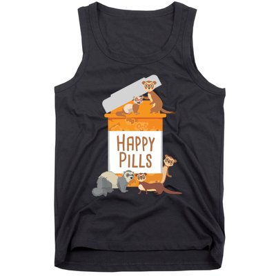 Happy Pills Ferret Zoo Animal Lover Pet Owner Tank Top