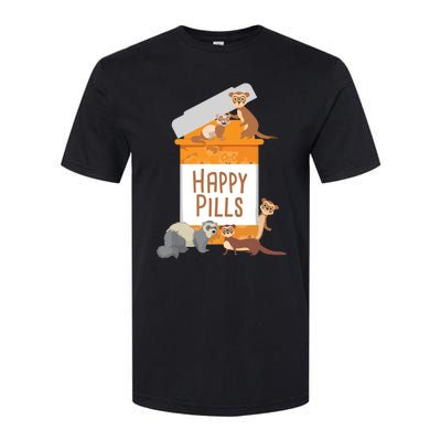 Happy Pills Ferret Zoo Animal Lover Pet Owner Softstyle CVC T-Shirt