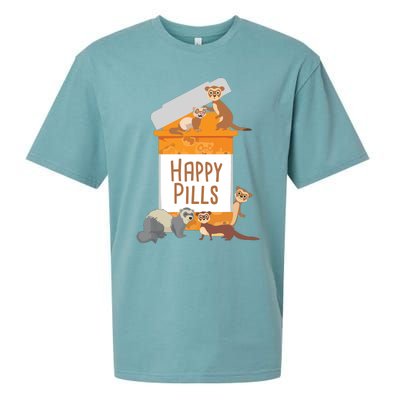 Happy Pills Ferret Zoo Animal Lover Pet Owner Sueded Cloud Jersey T-Shirt