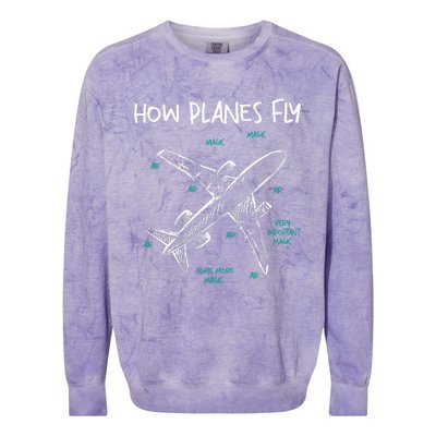 How Planes Fly Aerospace Engineer Aeronautical Engineering Colorblast Crewneck Sweatshirt