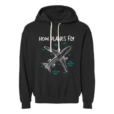 How Planes Fly Aerospace Engineer Aeronautical Engineering Garment-Dyed Fleece Hoodie