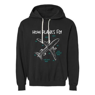 How Planes Fly Aerospace Engineer Aeronautical Engineering Garment-Dyed Fleece Hoodie