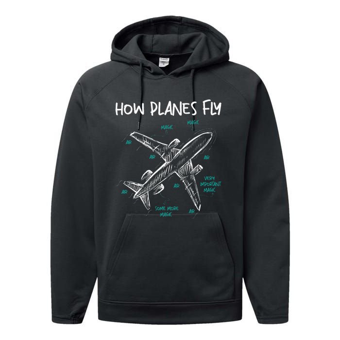 How Planes Fly Aerospace Engineer Aeronautical Engineering Performance Fleece Hoodie