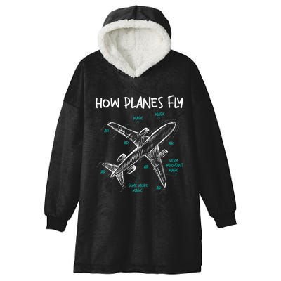 How Planes Fly Aerospace Engineer Aeronautical Engineering Hooded Wearable Blanket