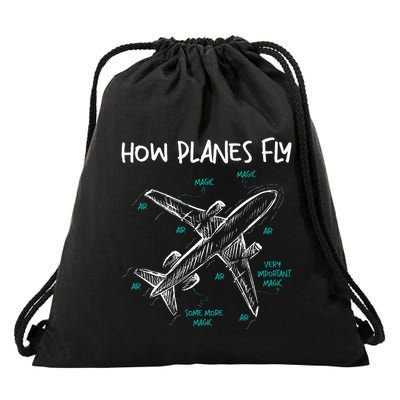 How Planes Fly Aerospace Engineer Aeronautical Engineering Drawstring Bag
