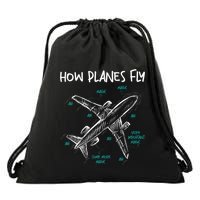 How Planes Fly Aerospace Engineer Aeronautical Engineering Drawstring Bag