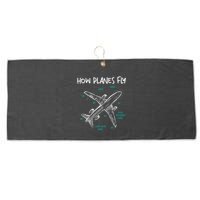How Planes Fly Aerospace Engineer Aeronautical Engineering Large Microfiber Waffle Golf Towel