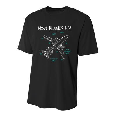 How Planes Fly Aerospace Engineer Aeronautical Engineering Youth Performance Sprint T-Shirt