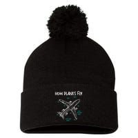 How Planes Fly Aerospace Engineer Aeronautical Engineering Pom Pom 12in Knit Beanie