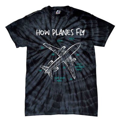 How Planes Fly Aerospace Engineer Aeronautical Engineering Tie-Dye T-Shirt