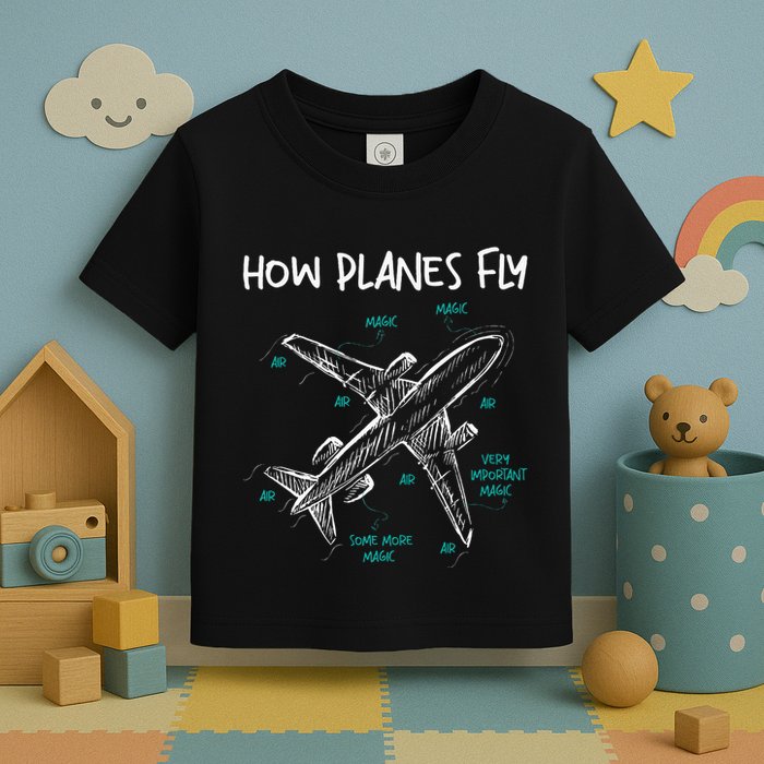How Planes Fly Aerospace Engineer Aeronautical Engineering Toddler T-Shirt