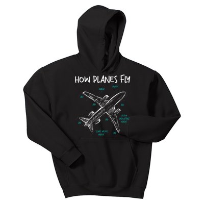 How Planes Fly Aerospace Engineer Aeronautical Engineering Kids Hoodie