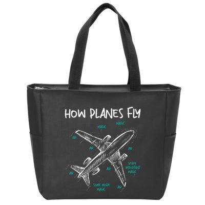 How Planes Fly Aerospace Engineer Aeronautical Engineering Zip Tote Bag