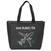 How Planes Fly Aerospace Engineer Aeronautical Engineering Zip Tote Bag