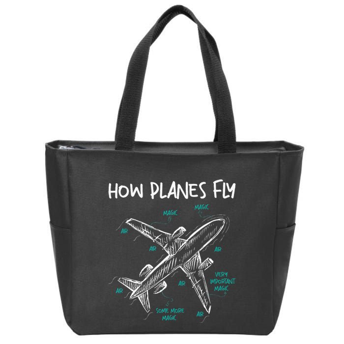 How Planes Fly Aerospace Engineer Aeronautical Engineering Zip Tote Bag