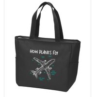 How Planes Fly Aerospace Engineer Aeronautical Engineering Zip Tote Bag