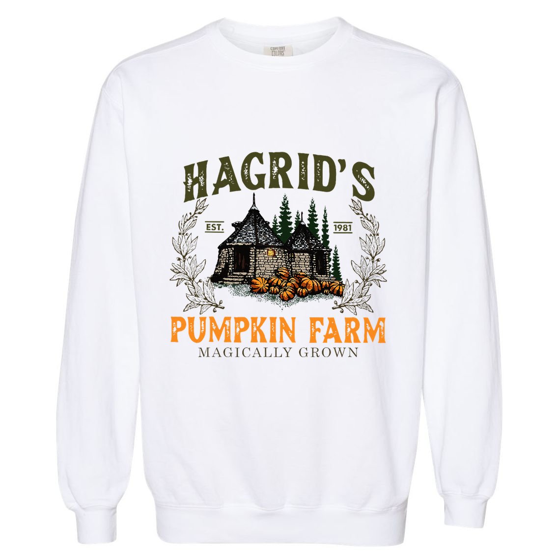 Hagrids Pumpkin Farm Magically Grown Halloween Spooky Season Garment-Dyed Sweatshirt