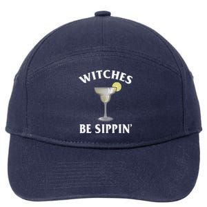 Halloween Party Funny Costume Witches Be Sipping Margaritas Gift 7-Panel Snapback Hat