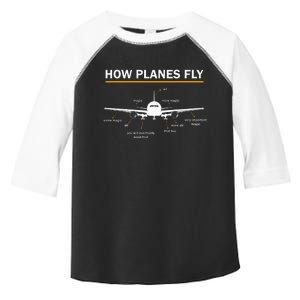 How Planes Fly Diagram Funny Aerospace Engineering Aviation Toddler Fine Jersey T-Shirt