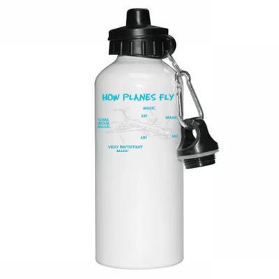 How Planes Fly Funny Aerospace Engineer Engineering T Aluminum Water Bottle 