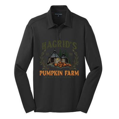 Hagrids Pumpkin Farm Magically Grown Cute Fall Gift Silk Touch Performance Long Sleeve Polo