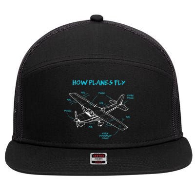 How Planes Fly Funny Aviation Gift RC Plane Pilot 7 Panel Mesh Trucker Snapback Hat