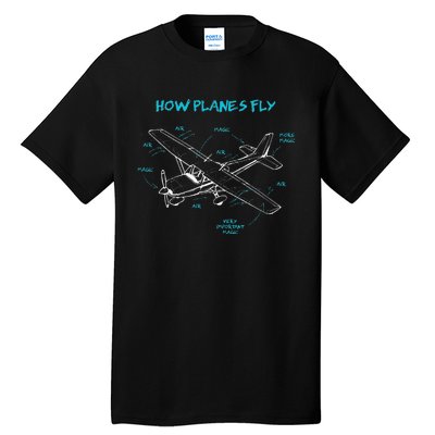 How Planes Fly Funny Aviation Gift RC Plane Pilot Tall T-Shirt