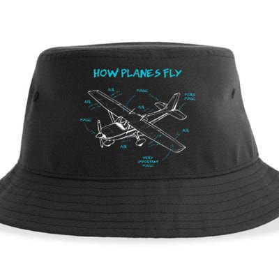 How Planes Fly Funny Aviation Gift RC Plane Pilot Sustainable Bucket Hat