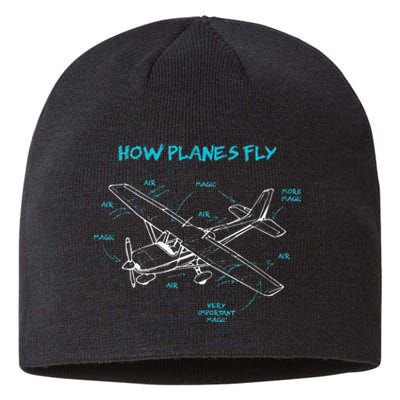 How Planes Fly Funny Aviation Gift RC Plane Pilot Sustainable Beanie