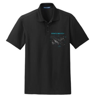 How Planes Fly Funny Aviation Gift RC Plane Pilot Dry Zone Grid Polo