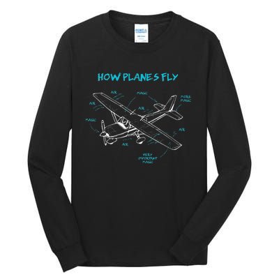 How Planes Fly Funny Aviation Gift RC Plane Pilot Tall Long Sleeve T-Shirt