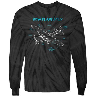 How Planes Fly Funny Aviation Gift RC Plane Pilot Tie-Dye Long Sleeve Shirt