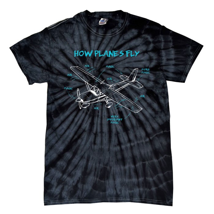 How Planes Fly Funny Aviation Gift RC Plane Pilot Tie-Dye T-Shirt