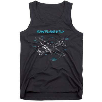 How Planes Fly Funny Aviation Gift RC Plane Pilot Tank Top