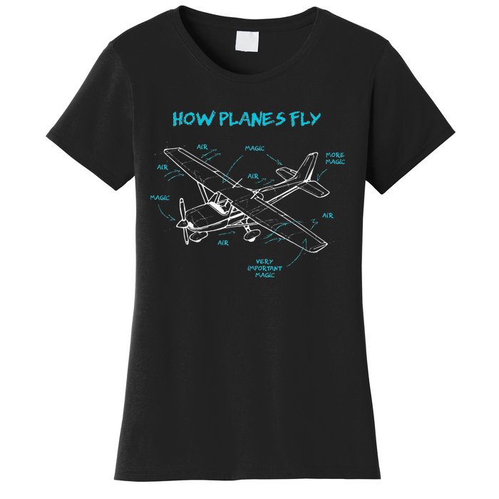 How Planes Fly Funny Aviation Gift RC Plane Pilot Women's T-Shirt