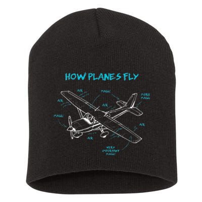 How Planes Fly Funny Aviation Gift RC Plane Pilot Short Acrylic Beanie