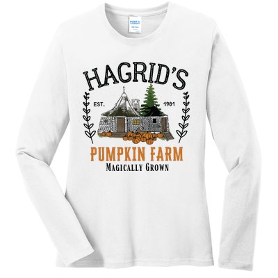 HagridS Pumpkin Farm Thanksgiving 2024 Ladies Long Sleeve Shirt