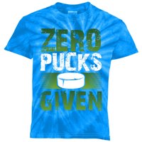 Hockey Player Funny Zero Pucks Given Meaningful Gift Kids Tie-Dye T-Shirt