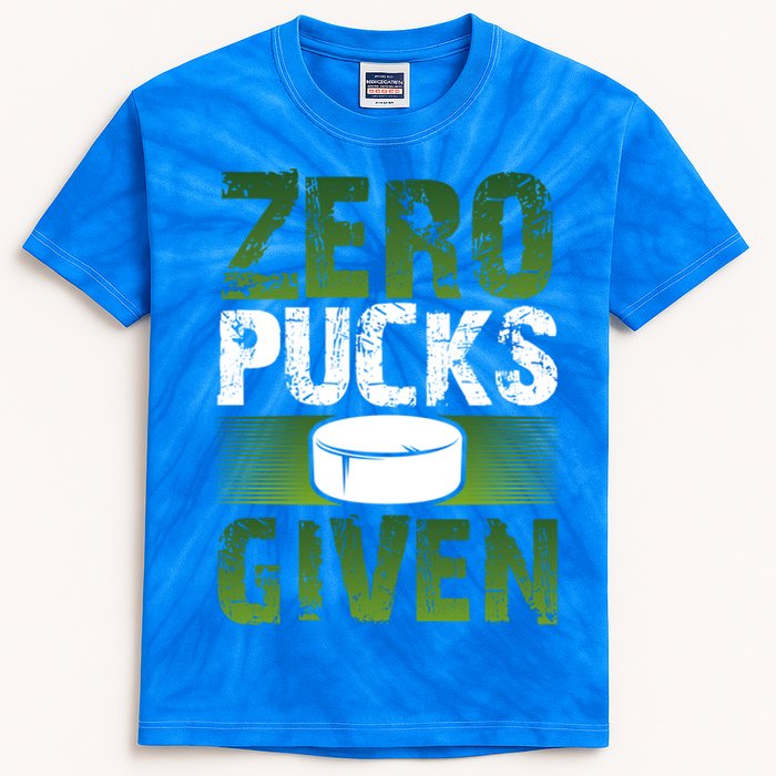 Hockey Player Funny Zero Pucks Given Meaningful Gift Kids Tie-Dye T-Shirt