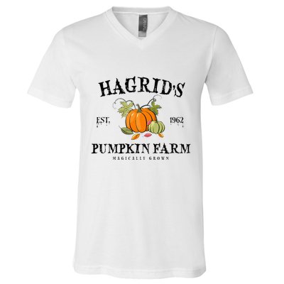 HagridS Pumpkin Farm Fall Autumn Pumpkin Garden V-Neck T-Shirt