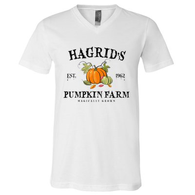 HagridS Pumpkin Farm Fall Autumn Pumpkin Garden V-Neck T-Shirt