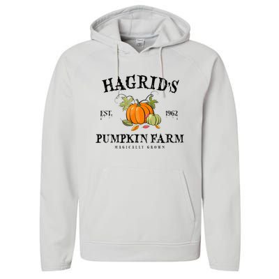 HagridS Pumpkin Farm Fall Autumn Pumpkin Garden Performance Fleece Hoodie